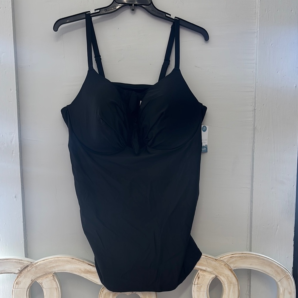 Cacique‎ Black Swimwear Top Size 46DD NWT